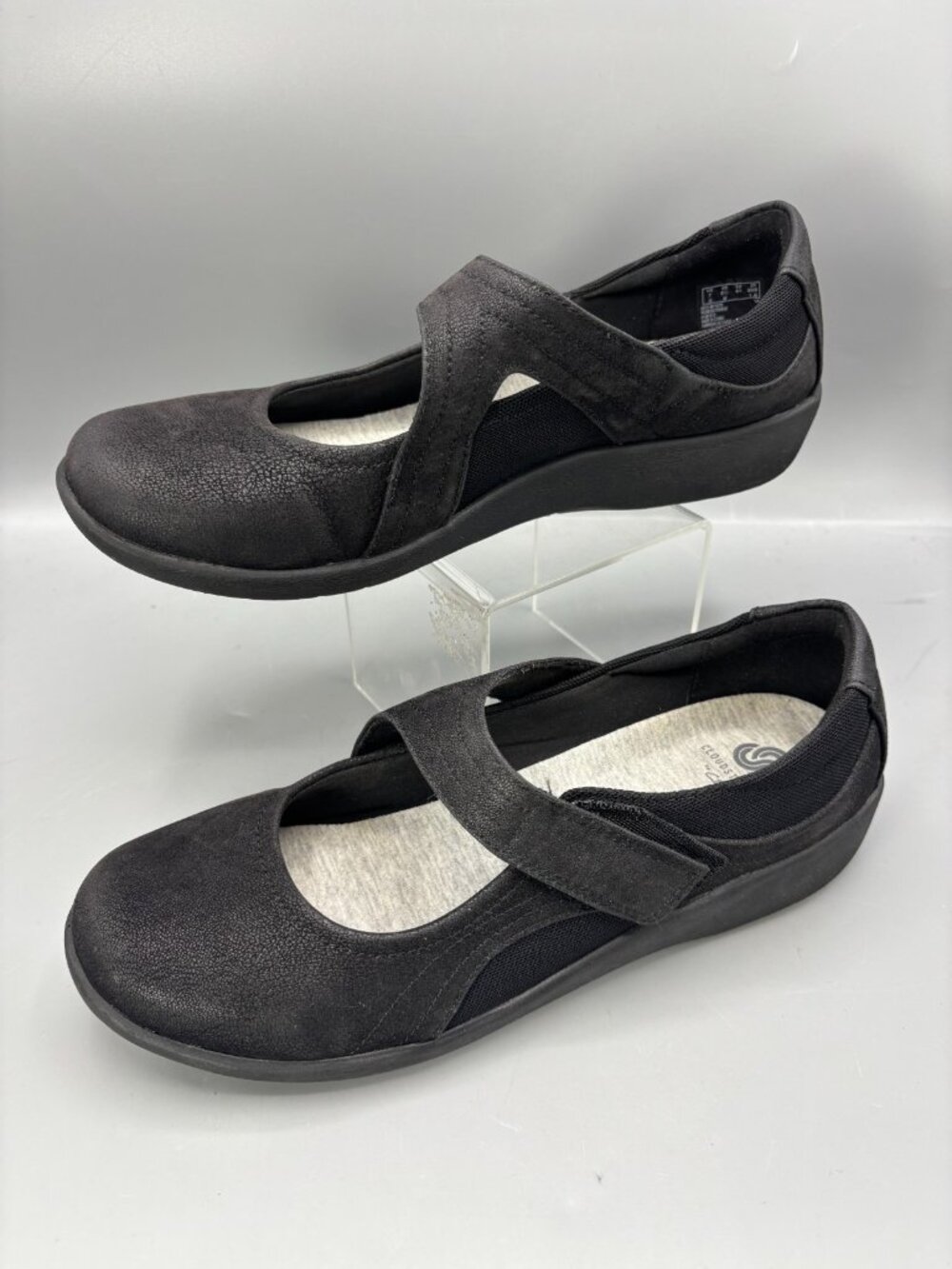Cloudsteppers by Clarks Sillian Bella Shoes Womens 9.5M Black Walking 61021613